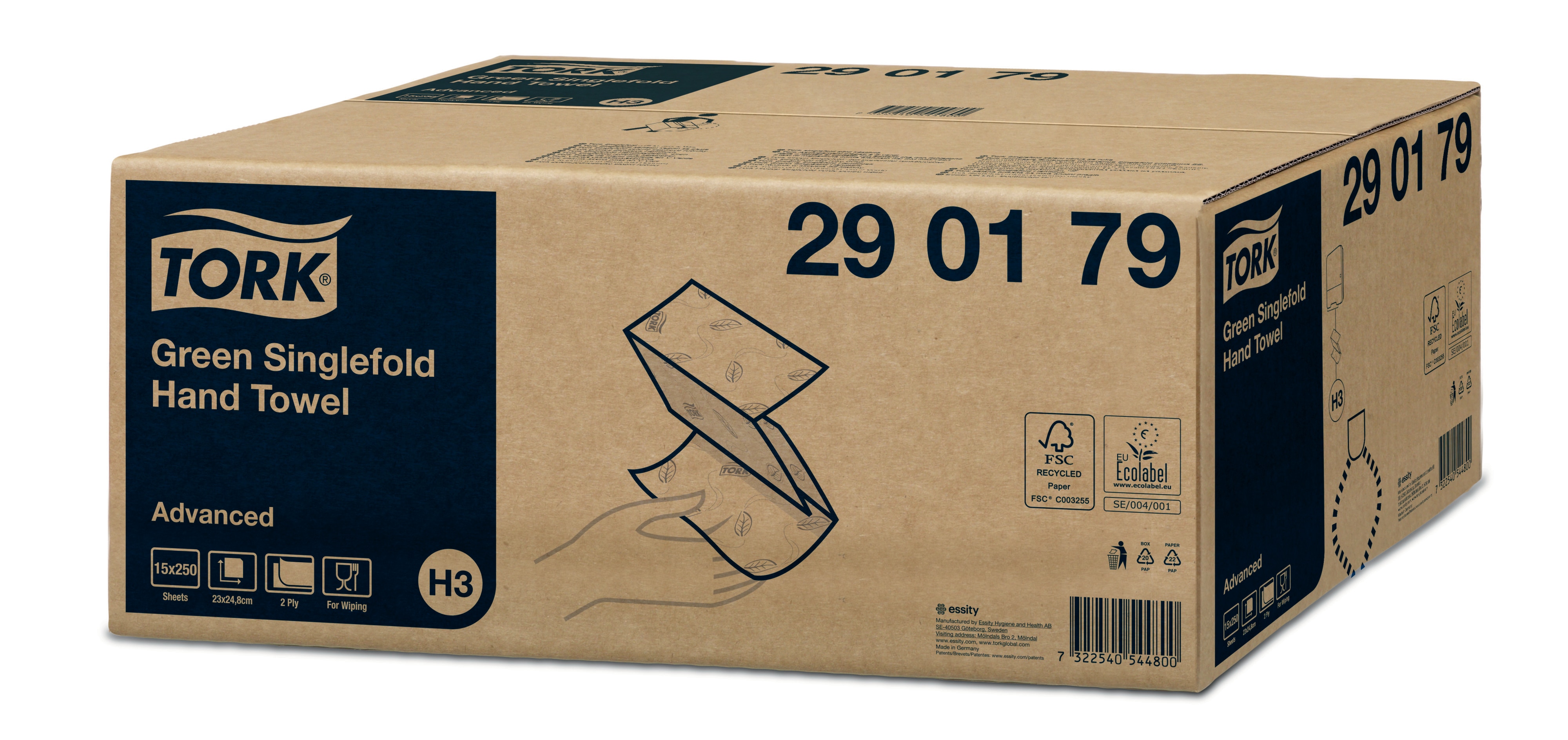 Tork 290179 grüne Zickzack Handtücher